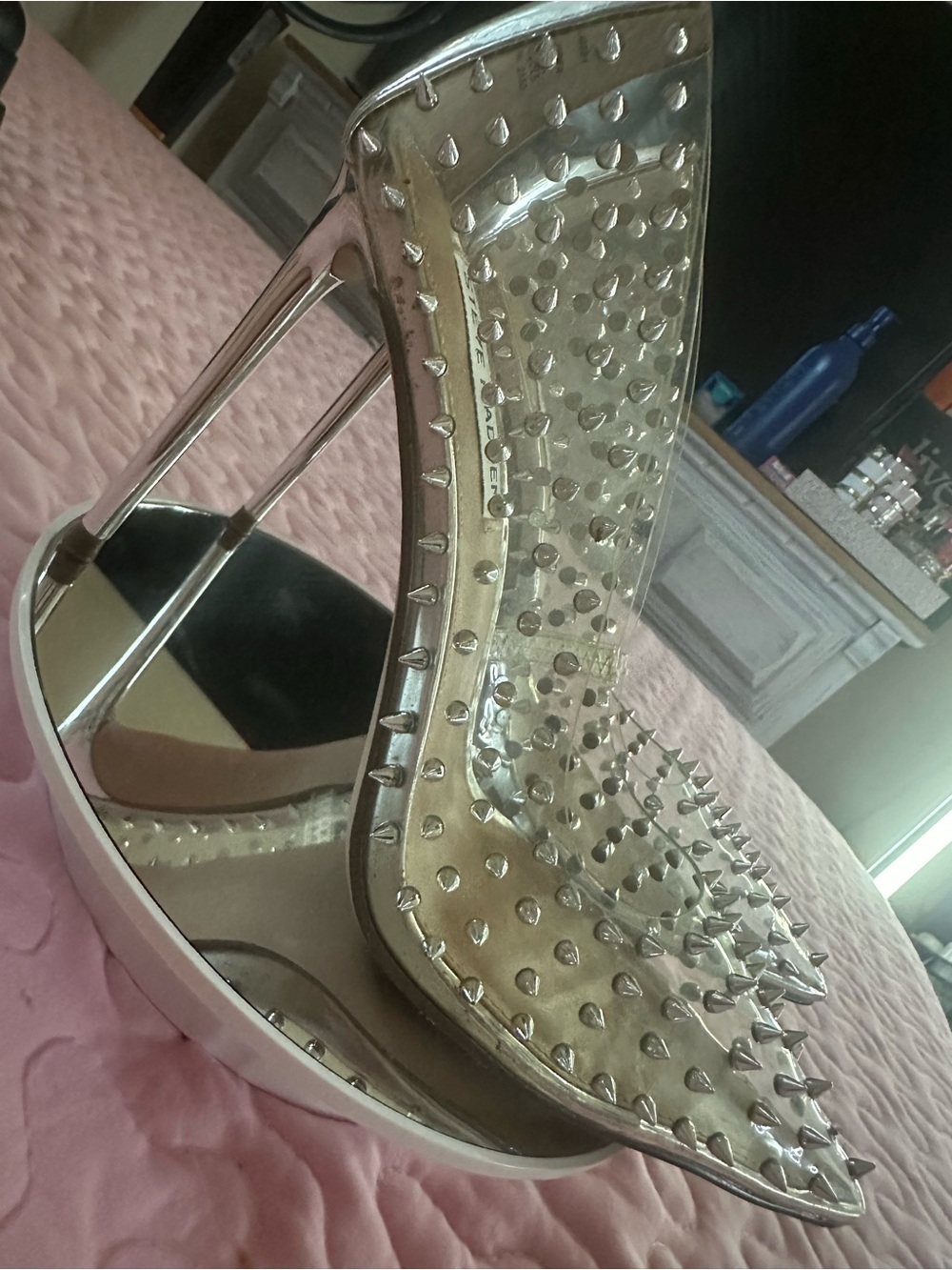 Steve Madden Clear PVC Pumps with Silver Spikes - Picture 2 of 5